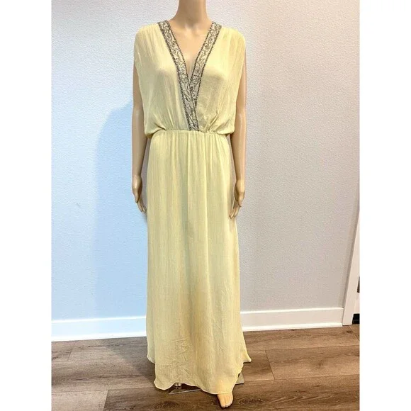 ZARA SZ SMALL ZW COLLECTION BEADED EMBROIDERY DRESS SS24 PASTEL